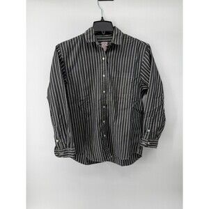 Brooks Brothers Women’s Size 8 Button Up Long Sleeve Shirt Gray White Stripe